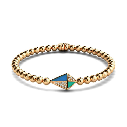 Cerf-volant | Or rose 18 carats | Émail | Bracelet à breloques en cristal